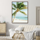 83804429-MGV-CV-24X36-Palm Tree Wall Art Canvas Print, Framed Tropical Beach Art Picture Print, Soft Sand Perfect Tropical Coastal Decor Artwork