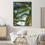 31086560-MGV-CV-24X36-Palm Leaves Wall Art Canvas Print, Framed Tropical Vibes Art Picture Print, Green Foliage Perfect Tropical Boho Decor Artwork