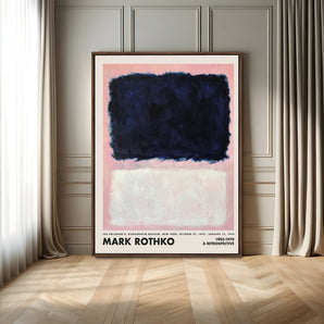 44133-MGV-FC-24X36_Walnut-Mark Rothko Wall Art – Abstract Color Field Canvas Print in Navy, White and Pink, Minimalist Modern Painting Poster for Living