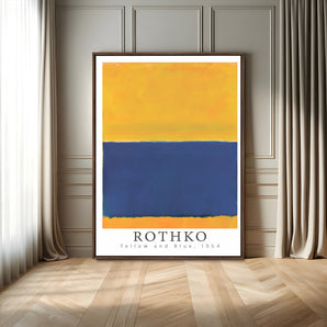 93534-MGV-FC-24X36_Walnut-Mark Rothko Wall Art – Yellow and Blue Abstract Canvas Print, Minimalist Color Block Painting for Modern Home, Office, or Gallery