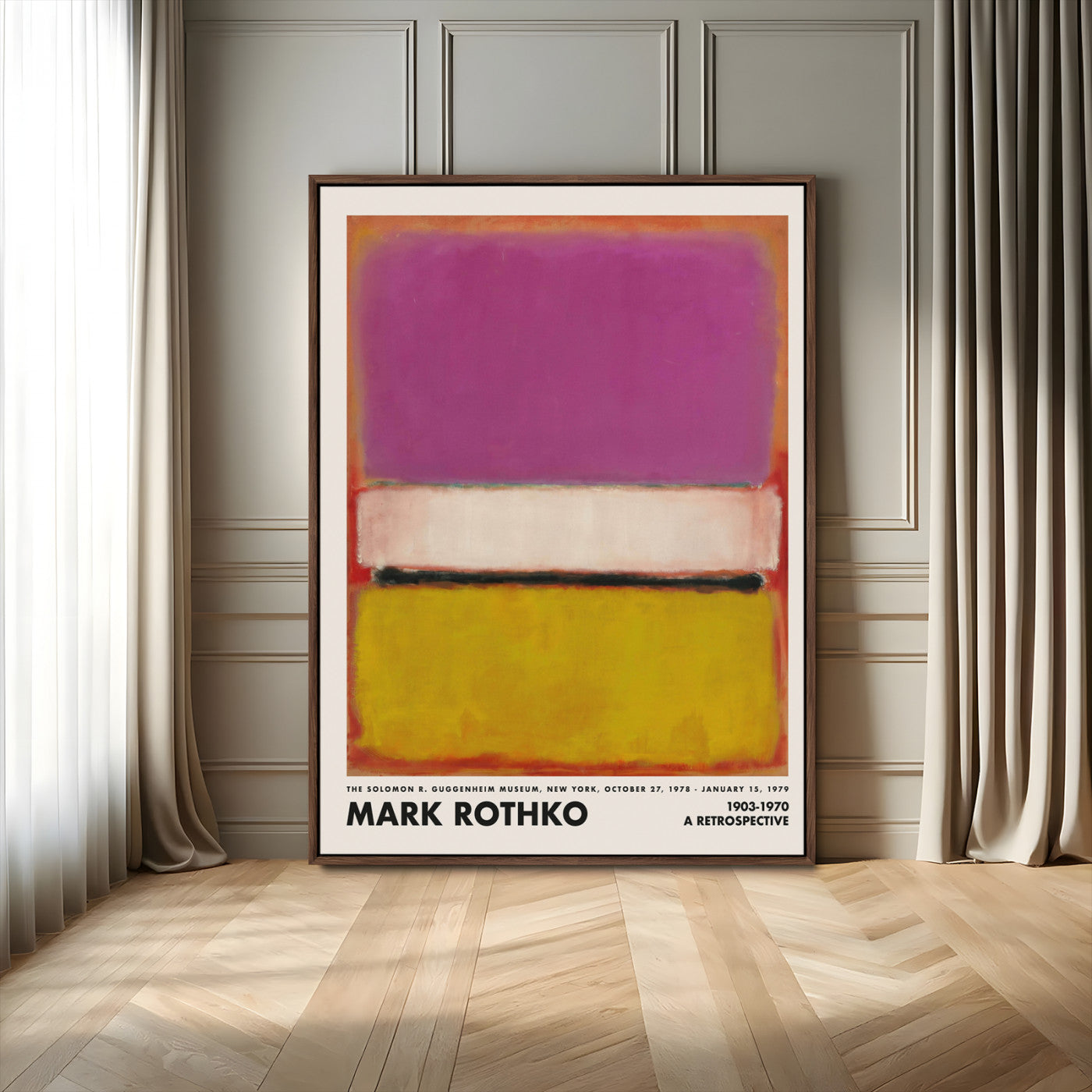 66012-MGV-FC-24X36_Walnut-Mark Rothko Abstract Wall Art – Color Field Canvas Print, Modern Minimalist Painting Poster for Living Room, Office or