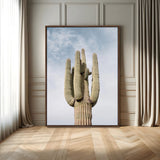 44868276-MGV-CV-24X36-Saguaro Cactus Wall Art Canvas Print, Framed Earthy Desert Art Picture Print, Warm Botanical Perfect Southwestern Boho Decor