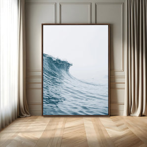 99679915-MGV-FC-24X36_Walnut-Ocean Wave Wall Art Canvas Print, Framed Coastal Decor Art Picture Print, Modern Ocean Perfect Modern Coastal Minimalist Decor