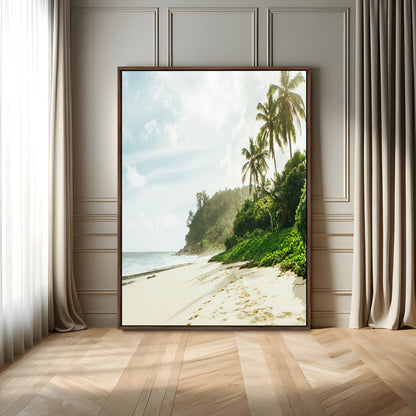 42984524-MGV-FC-24X36-Relaxing Beach Wall Art Canvas Print, Framed Ocean View Art Picture Print, Coastal Serenity Perfect Tropical Coastal Decor Artwork