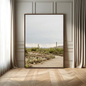 55042528-MGV-FC-24X36_Walnut-Minimalist Landscape Wall Art Canvas Print, Framed Rustic Boho Canvas Art Picture Print, Earthy Tones Art Perfect Southwestern