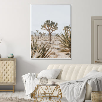 24058625-MGV-CV-24X36-Joshua Tree Wall Art Canvas Print, Framed Earthy Desert Art Picture Print, Neutral Desert Perfect Southwestern Minimalist Decor
