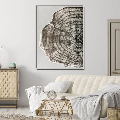 11167473-MGV-CV-24X36-Rustic Wall Decor Wall Art Canvas Print, Framed Modern Lodge Style Art Picture Print, Neutral Wood Slice Perfect Scandinavian