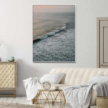 88999168-MGV-CV-24X36-Ocean Waves Wall Art Canvas Print, Framed Coastal Serenity Art Picture Print, Relaxing Ocean Perfect Modern Coastal Decor Artwork