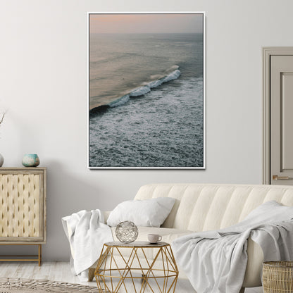 88999168-MGV-CV-24X36-Ocean Waves Wall Art Canvas Print, Framed Coastal Serenity Art Picture Print, Relaxing Ocean Perfect Modern Coastal Decor Artwork