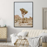 80210318-MGV-CV-24X36-Joshua Tree Wall Art Canvas Print, Framed Desert Minimalism Art Picture Print, Neutral Earth Tones Perfect Southwestern Minimalist