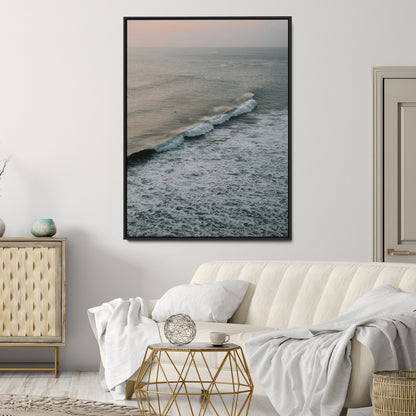 88999168-MGV-CV-24X36-Ocean Waves Wall Art Canvas Print, Framed Coastal Serenity Art Picture Print, Relaxing Ocean Perfect Modern Coastal Decor Artwork