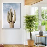 44868276-MGV-FC-24X36-Saguaro Cactus Wall Art Canvas Print, Framed Earthy Desert Art Picture Print, Warm Botanical Perfect Southwestern Boho Decor