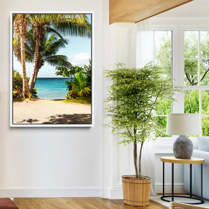 10046923-MGV-FC-24X36-Palm Tree Canvas Wall Art Canvas Print, Framed Coastal Wall Art Art Picture Print, Island Wall Decor Perfect Coastal Tropical