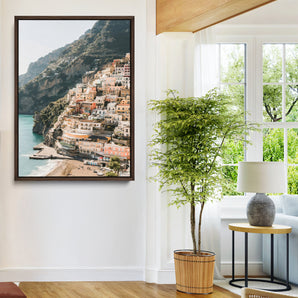 28897019-MGV-CV-24X36-Positano Coastline Wall Art Canvas Print, Framed Amalfi Architecture Art Picture Print, Italian Riviera Perfect Mediterranean