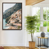 28897019-MGV-CV-24X36-Positano Coastline Wall Art Canvas Print, Framed Amalfi Architecture Art Picture Print, Italian Riviera Perfect Mediterranean