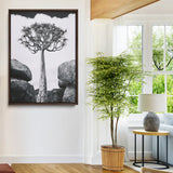 60628080-MGV-CV-24X36-Bold Tree Silhouette Wall Art Canvas Print, Framed Sculptural Tree Shape Art Picture Print, Desert Tree Perfect Modern Desert