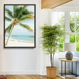 83804429-MGV-CV-24X36-Palm Tree Wall Art Canvas Print, Framed Tropical Beach Art Picture Print, Soft Sand Perfect Tropical Coastal Decor Artwork