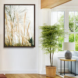 17571705-MGV-CV-24X36-Pampas Grass Wall Art Canvas Print, Framed Neutral Tones Art Picture Print, Minimalist Nature Perfect Boho Minimalist Decor