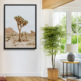 80210318-MGV-FC-24X36-Joshua Tree Wall Art Canvas Print, Framed Desert Minimalism Art Picture Print, Neutral Earth Tones Perfect Southwestern Minimalist