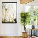 17571705-MGV-FC-24X36-Pampas Grass Wall Art Canvas Print, Framed Neutral Tones Art Picture Print, Minimalist Nature Perfect Boho Minimalist Decor