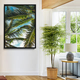 31086560-MGV-FC-24X36-Palm Leaves Wall Art Canvas Print, Framed Tropical Vibes Art Picture Print, Green Foliage Perfect Tropical Boho Decor Artwork