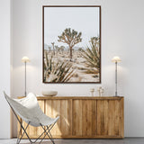 24058625-MGV-FC-24X36-Joshua Tree Wall Art Canvas Print, Framed Earthy Desert Art Picture Print, Neutral Desert Perfect Southwestern Minimalist Decor