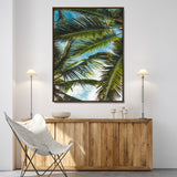 31086560-MGV-FC-24X36-Palm Leaves Wall Art Canvas Print, Framed Tropical Vibes Art Picture Print, Green Foliage Perfect Tropical Boho Decor Artwork