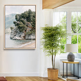 28003346-MGV-CV-24X36-Beach Trees Wall Art Canvas Print, Framed Earthy Beachside Art Picture Print, Beachside Nature Perfect Rustic Coastal Decor