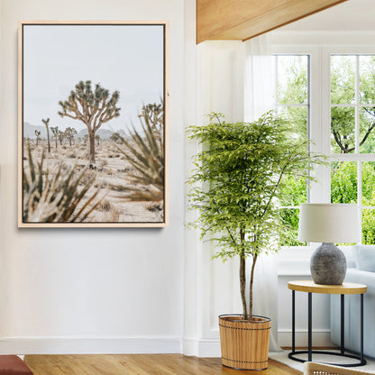 24058625-MGV-CV-24X36-Joshua Tree Wall Art Canvas Print, Framed Earthy Desert Art Picture Print, Neutral Desert Perfect Southwestern Minimalist Decor
