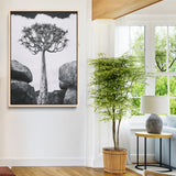 60628080-MGV-CV-24X36-Bold Tree Silhouette Wall Art Canvas Print, Framed Sculptural Tree Shape Art Picture Print, Desert Tree Perfect Modern Desert