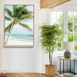 83804429-MGV-CV-24X36-Palm Tree Wall Art Canvas Print, Framed Tropical Beach Art Picture Print, Soft Sand Perfect Tropical Coastal Decor Artwork