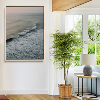 88999168-MGV-CV-24X36-Ocean Waves Wall Art Canvas Print, Framed Coastal Serenity Art Picture Print, Relaxing Ocean Perfect Modern Coastal Decor Artwork
