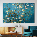 91714-MGV-CV-36X24-Almond Blossoms Wall Art – Handcrafted Van Gogh Inspired Floral Canvas Print, Beautiful Nature Decor for Living Room, Bedroom, or