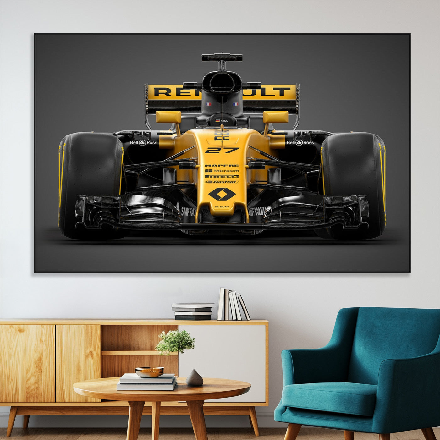 62882-MGV-CV-36X24-Renault F1 Racing Car Print - High-Performance Formula 1 Motorsport Wall Art, Perfect Gift for Racing Fans and Car Enthusiasts