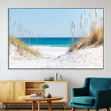 58498-SEG-FC-51X34_Oversize-White Sandy Beach Wall Art – Panoramic Coastal Canvas Print, Ocean View Decor for Living Room, Bedroom, Office, Relaxing Seaside