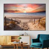 78111-SEG-FC-51X34_Oversize-Sunset Pathway Wall Art – Panoramic Coastal Canvas Print, Tranquil Beach Decor for Living Room, Office or Bedroom