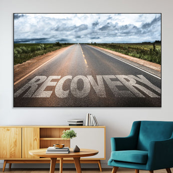 50743-SEG-FC-51X34_Oversize-Healing Road Wall Art – Motivational Highway Canvas Print, Inspirational Journey Decor for Office, Gym or Living Room