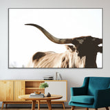 35866-MGV-CV-36X24-Texas Longhorn Wall Art – Rustic Western Bull Canvas Print, Farmhouse Animal Photography Decor for Living Room, Office, or Ranch