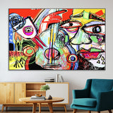 37796-SEG-FC-51X34_Oversize-Picasso Style Wall Art Canvas Print, Framed Picasso Art Picture Print, Picasso Cubism Perfect Modern Abstract Decor Artwork
