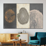 80725-MGV-CV-36X24-Wood Tree Rings Wall Art Canvas Print, Framed Tree Rings Art Picture Print, Abstract Tree Rings Perfect Modern Boho Decor Artwork