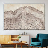 67528-MGV-CV-36X24-Wood Ring Wall Art Canvas Print, Framed Tree Ring Art Picture Print, Rustic Tree Ring Perfect Neutral Boho Decor Artwork