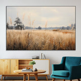 38193-MGV-CV-36X24-Golden Meadow Wall Art – Serene Grassland Landscape Canvas Print, Rustic Nature Decor for Bedroom, Living Room or Farmhouse