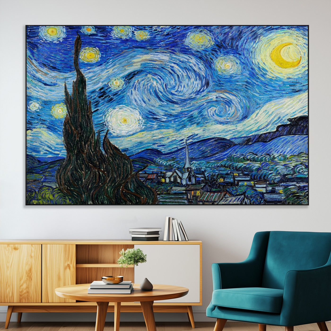 39177-MGV-CV-36X24-Starry Night Wall Art – Vincent van Gogh Famous Painting Canvas Print, Timeless Starry Sky Decor for Living Room, Bedroom or