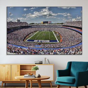 76491-SEG-FC-51X34_Oversize-Buffalo Bills Stadium Wall Art Canvas Print, Framed Bills Stadium Art Picture Print, Highmark Stadium Perfect Sport Room Decor
