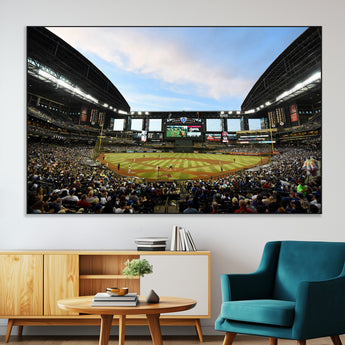 92672-SEG-FC-51X34_Oversize-Chase Field Stadium Wall Art Canvas Print, Framed Arizona Stadium Art Picture Print, Chase Stadium Perfect Sports Room Decor