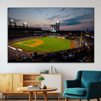 17415-SEG-FC-51X34_Oversize-Philadelphia Phillies Stadium Wall Art Canvas Print, Framed Citizens Bank Park Art Picture Print, Phillies Stadium Field Perfect