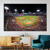 47365-MGV-CV-36X24-Fenway Park Stadium Wall Art Canvas Print, Framed Boston Baseball Stadium Art Picture Print, MLB Stadium Field Perfect Sport Room