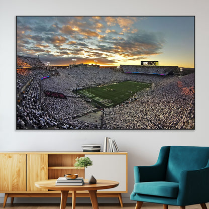 38807-MGV-CV-36X24-Beaver Stadium Wall Art Canvas Print, Framed Beaver Stadium Field Art Picture Print, Football Stadium Perfect Sport Room Decor