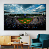 37127-MGV-CV-36X24-Kauffman Stadium Wall Art Canvas Print, Framed Kansas City Royals Field Art Picture Print, Baseball Stadium Perfect Sport Room