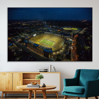 52519-SEG-FC-51X34_Oversize-Michigan Football Stadium Wall Art Canvas Print, Framed Michigan Stadium Art Picture Print, Michigan Wolverines Field Perfect